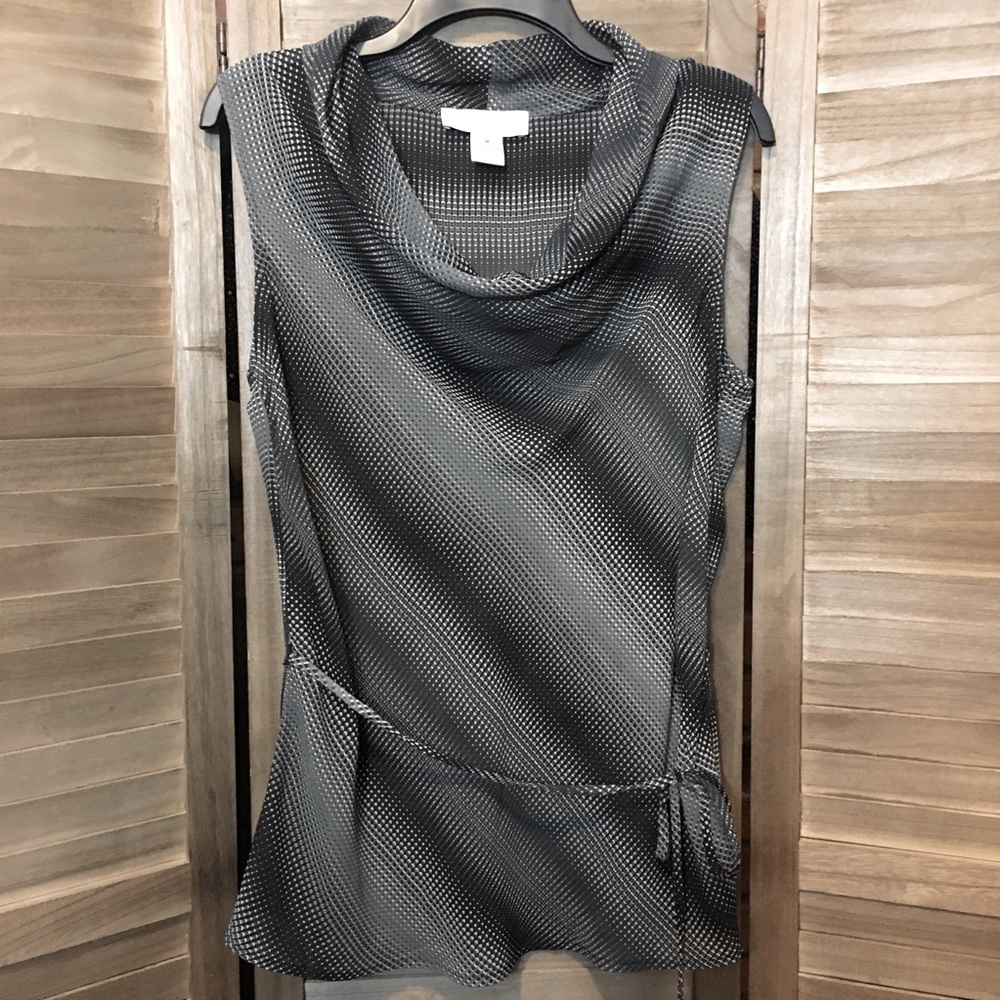 Mel & Jo Sheer Sleeveless Top with Cowl Neck, Medium